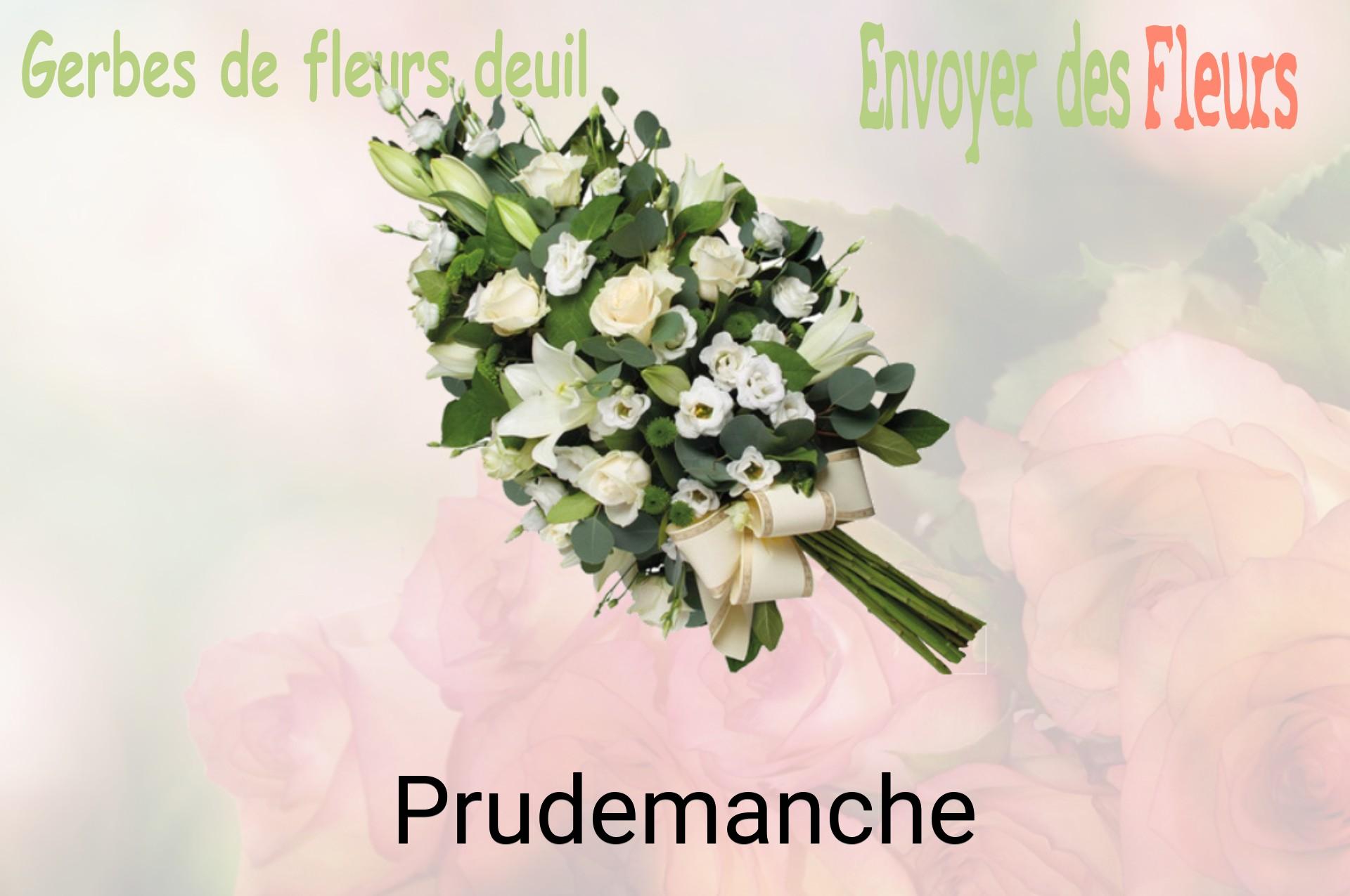 Gerbe de fleurs de deuil livrée à Prudemanche